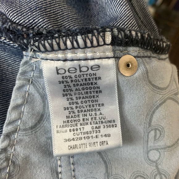 Bebe Premium Denim Mid Rise Bootcut Flare Jeans Size 29 – Classic Blue Stretch F - Picture 9 of 9